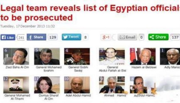 مونيتور:السيسي والببلاوي ومنصور أبرز الملاحقين دوليًا