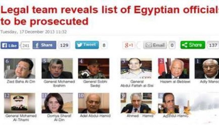 مونيتور:السيسي والببلاوي ومنصور أبرز الملاحقين دوليًا