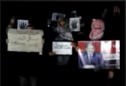 وقفة لأنصار الشرعية ببئر العبد ضد الانقلاب العسكري (فيديو)