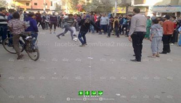 "الشعب يشعل ثورته" : ثوار المنيا ينتظرون أمن الانقلاب بلعب كرة القدم !