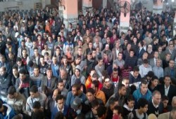 تشييع جنازة طالب الأزهر الشهيد بلال محمود عبد الكريم من مسجد السلام