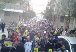 مسيرة حاشدة الان رفضا للانقلاب الدموى بحدائق حلوان