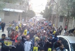 مسيرة حاشدة الان رفضا للانقلاب الدموى بحدائق حلوان