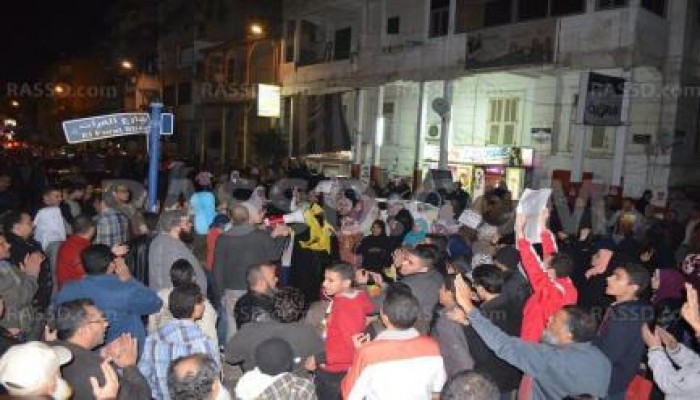 تظاهرة حاشدة لأهالي بورسعيد الرافضين للانقلاب في اسبوع "إسقاط استفتاء الدم"