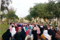 مظاهرات ووقفات بجامعة المنصورة لرفض دستور الانقلاب والدم (صور وفيديو)