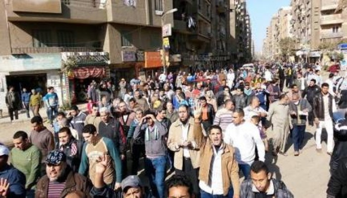 انطلاق مسيرة حاشدة من منطقة المرج وعزبة النخل من أمام مسجد "القدسي" بعين شمس