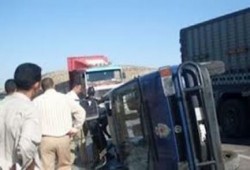إصابة 12 مجند امن مركزى بعد انقلاب سيارتهم بطريق مصر ‫اسكندرية‬ الصحراوى