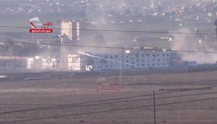 من علامات تأييد  الله .. إرتداد قذيفة مدفعية لعصابات بشار بشكل غريب بعد سقوطها