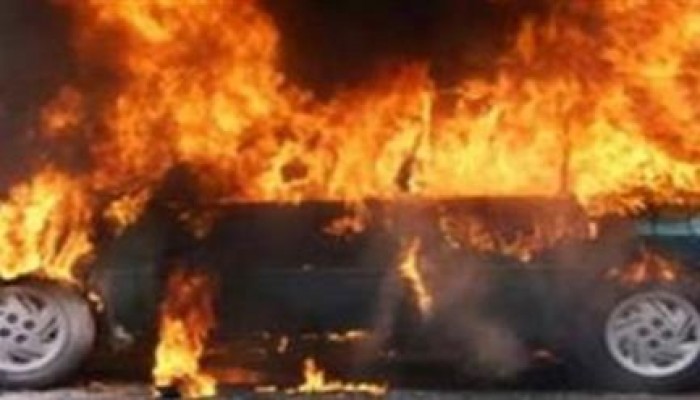 مجهولون يحرقون سيارة ضابط شرطة بسمنود غربية