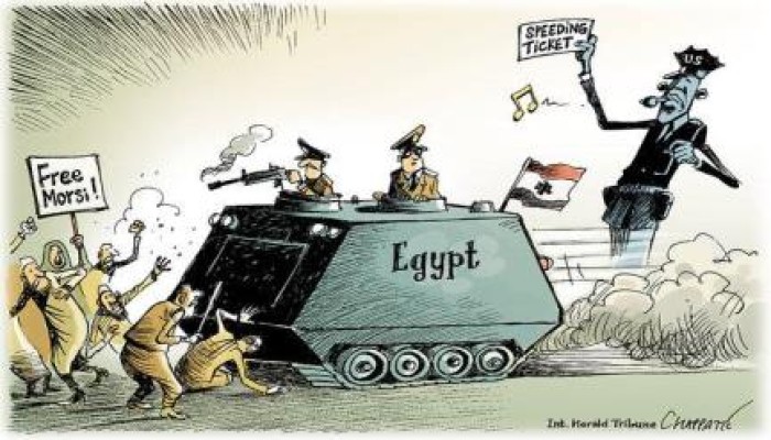 مجموعة كاريكاتير تصف "مصر في أعين العالم بعد الانقلاب" (1)