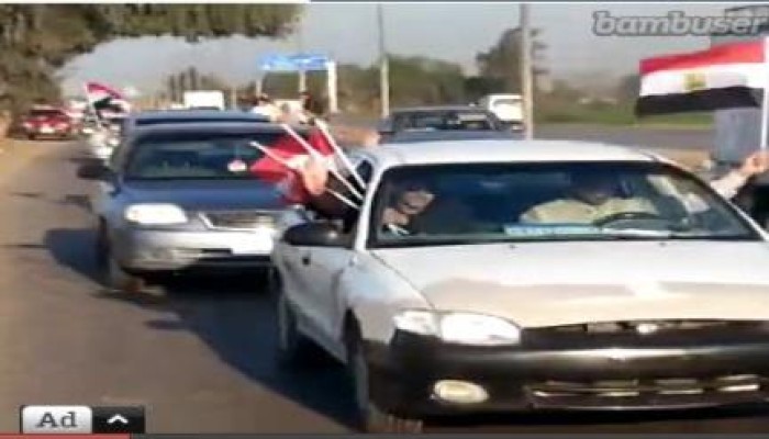 الدقهلية: مسيرة سيارات ضد الانقلاب العسكرى على طريق ‫المنصورة‬ - ‫‏طلخا