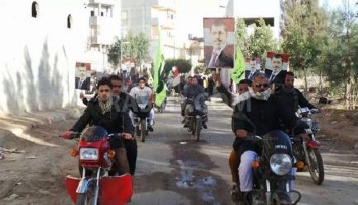 " مليونية رابعة أيقونة الثورة " مسيرة "بالتكاتك والموتسكيلات" بحوش عيسى