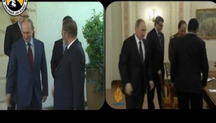مقارنة "بدون تعليق" بين مرسي المعتز بربه ثم شعبه، والسيسي المتذلل (فيديو)