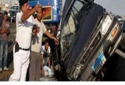 إصابة أمين شرطة و مجندين في حادث تصادم سيارة علي طريق بورسعيد‬ - ‫دمياط‬