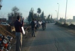 حركة 7 الصبح تنظم سلسلتين بشرييتين على طريق ههيا الزقازيق للتنديد بالانقلاب العسكري