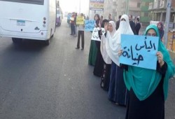 بالصور: ثوار الخصوص ينظمون سلسلة بشرية صباحية لرفض الانقلاب على الطريق الدائري