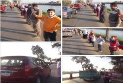 " لن يحكمنا الفاسدين " سلسلة بشرية في زفتي دعما للشرعية ورفضا للانقلاب