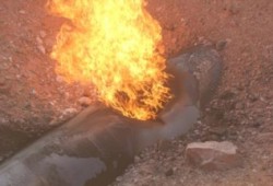 انفجار بخط الغاز الاحتياطي في طريق "بورسعيد-الإسماعيلية"