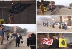 سلسلة بشرية لحركة 7 الصبح بالشوبك الغربي تنديداً بالانقلاب العسكري