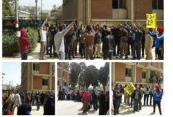 قبيل بدء الدراسة .. وقفة بكلية التربية جامعة أسيوط للتنديد بالحرس الجامعي‏