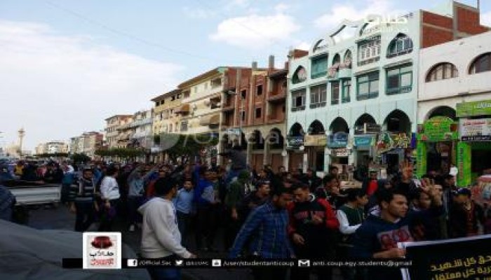 طلاب ضد الانقلاب جامعة دمياط  يتحدون القمع الأمني و ممارسات الانقلاب و إدارة الجامعة