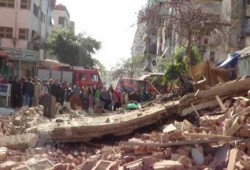 وفاه 10 واصابه 4 في انهيار سور من اعلي مبني المركز التجاري بسموحه