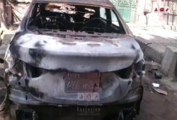 بالفيديو: سيارة ضابط شرطة أحرقت فجر الجمعة بحدائق حلوان