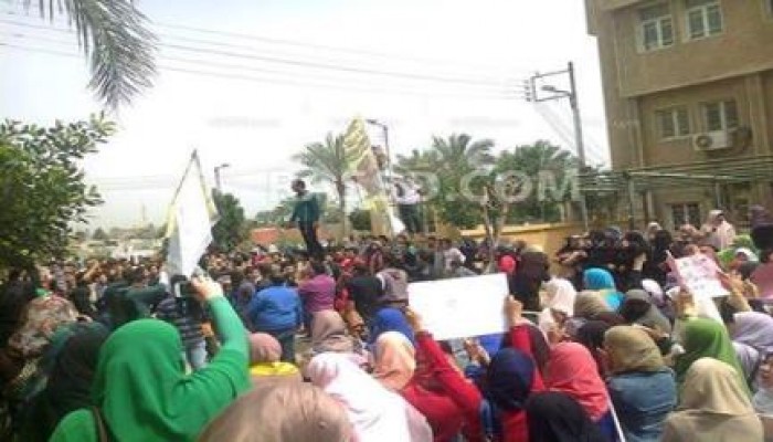 مسيرة لطلاب "تفهنا الأشراف" بجامعة الأزهر‬ فرع ‫الدقهلية‬ ضد الانقلاب العسكري وممارساته