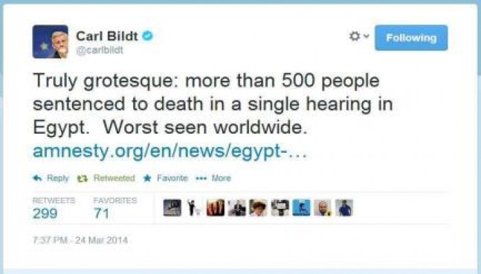 وزير خارجية السويد معلقا على حكم الإعدام : هذا أسوأ ما يشهده العالم بأسره