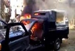 مجهولون يضرمون النيران في سيارة شرطة بطنطا