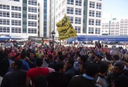 طلاب ضد الانقلاب بجامعة  دمنهور ينتفضون لمقتل طالبي الأزهر أمس