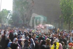 تجمع عشرات الآلاف من رافضي الإنقلاب العسكري بعد إنضمام مسيرة المطرية وعزبة النخل والمرج