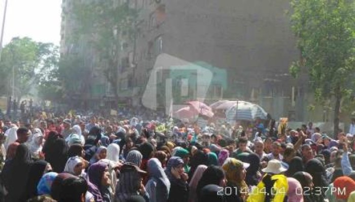تجمع عشرات الآلاف من رافضي الإنقلاب العسكري بعد إنضمام مسيرة المطرية وعزبة النخل والمرج