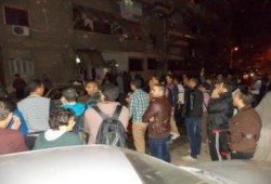 بالصور: وقفة ليلية لـ شباب ضد الأنقلاب أمام مسجد الهدي النبوي بورسعيد