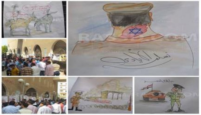 معرض صور لطلاب ‏الأزهر فرع تفهنا الأشراف في ‏الدقهلية  رفضا لإنتهاكات العسكر