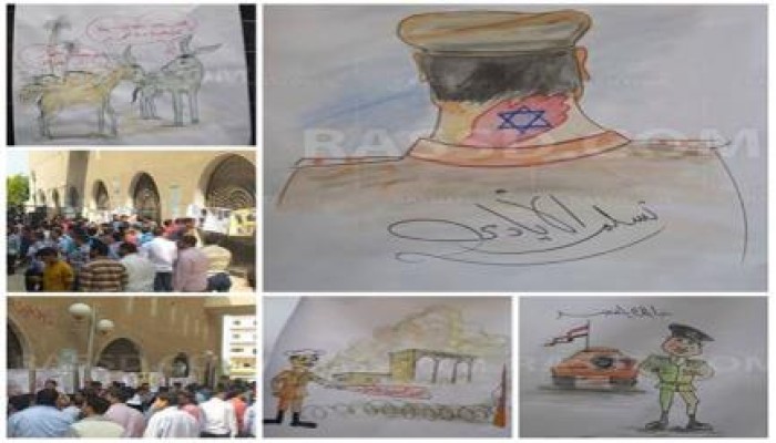 معرض صور لطلاب ‏الأزهر فرع تفهنا الأشراف في ‏الدقهلية  رفضا لإنتهاكات العسكر