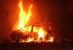 مجهولون يشعلون النيران بسيارة ضابط شرطة في دمنهور بمحافظة البحيرة