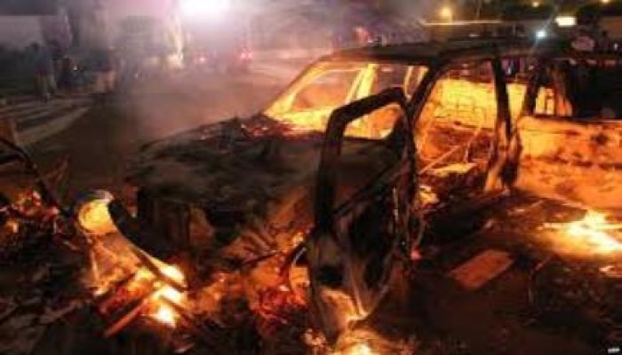 انفجار سيارة ضابط بميدان الحصري وإصابة ضابط