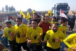 "الانقلاب أصل الخراب": مارثون ضد الانقلاب على الطريق الدولى بكفر الشيخ (صور)