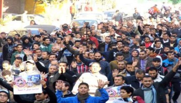 "الانقلاب أصل الخراب": مسيرة صباحية حاشدة بالمهندسين ضد الانقلاب الدموي