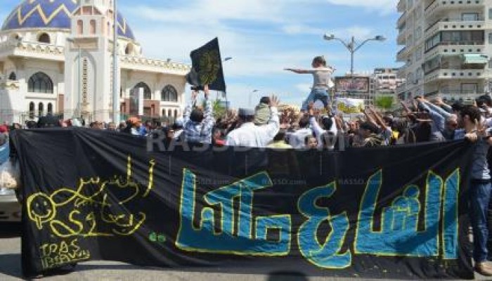 مسيرة بشعار "الانقلاب أصل الخراب" في بورسعيد