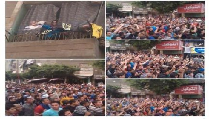 حشود ثوار المطرية تزداد ووالأولتراس يشعل المسيرة "الانقلاب أصل الخراب"