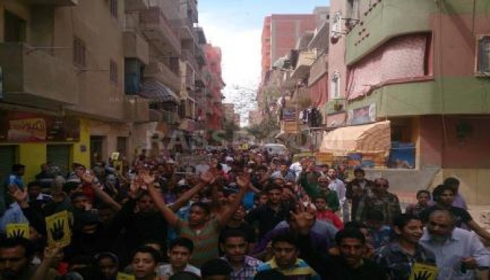 مسيرة حاشدة في حي المعصرة بالقاهرة "الانقلاب أصل الخراب"