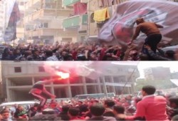 مسيرة حاشدة بالشماريخ وحشود مهولة غير مسبوقة بالعجمى "الانقلاب أصل الخراب" ... فيديو-صور