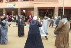 مسيرة طلابية ووقفة وعرض ساخر لطلاب جامعة المنوفية رفضا للانقلاب