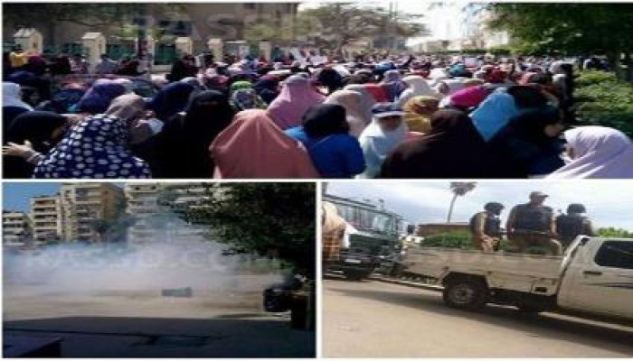 اعتداء قوات الأمن والبلطجية على تظاهرة جامعة  المنصورة