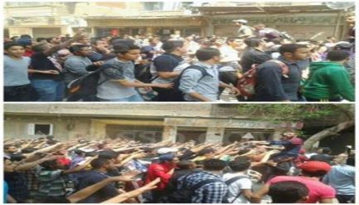 مسيرة لطلاب المدارس ضد الانقلاب بمنطقة عين شمس