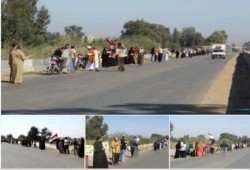 "مصر ليست تكية" .. سلاسل بشرية لأهالى كفر صقر بالشرقية