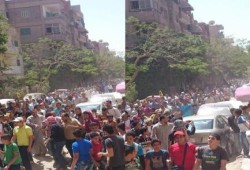 "مصر ليست تكية" .. حشود طلاب الجامعة مع اهالى حلوان بمسيرة مناهضة للإنقلاب