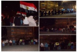 سلسلة بشرية ليلية احتجاجية بالشيخ زايد فى بداية اسبوع "مصر ليست تكية"